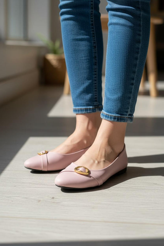 Blush Aura Falts Soft pink color & elegance buckle