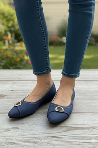 Navy Ballet Flats