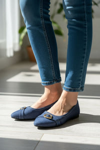 Navy Ballet Flats