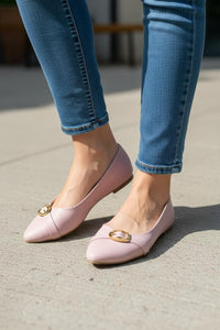 Blush Aura Falts Soft pink color & elegance buckle